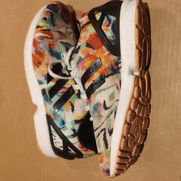 Adidas ZX flux watercolor woman's size 7 running shoes - Picture 5 of 12